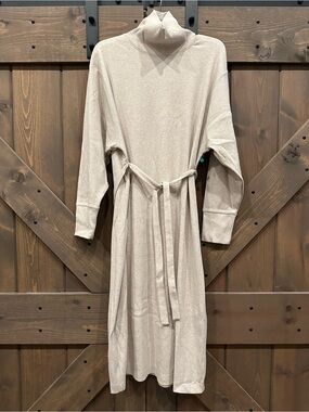 Prologue Cream Turtleneck Belted Knit Dress